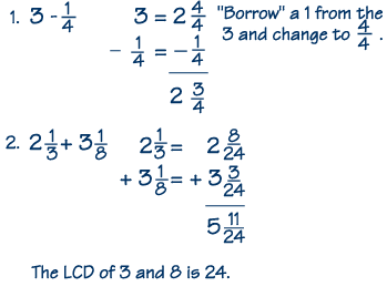 Image result for fractions and mixed numbers add subtract