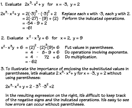 How do you evaluate algebraic expressions?